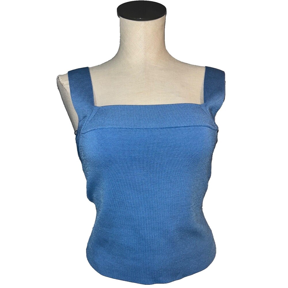 Simkhai Madine Women’s Sculpted Knit Top size M Square Neck Capsule Minimalist